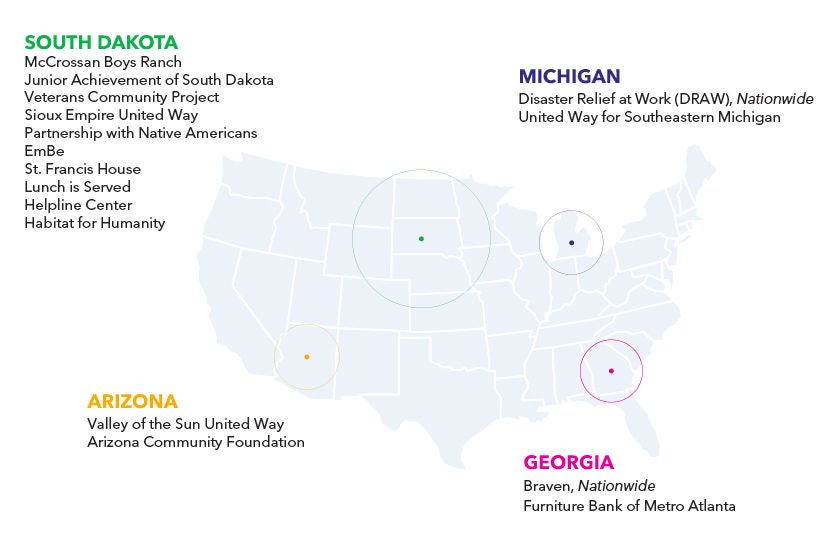 Pathward's Charitable Community Investment Map