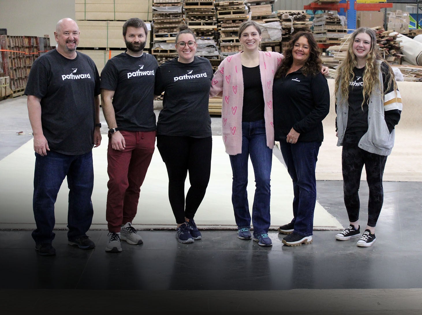 Pathward volunteers at the Habitat store.