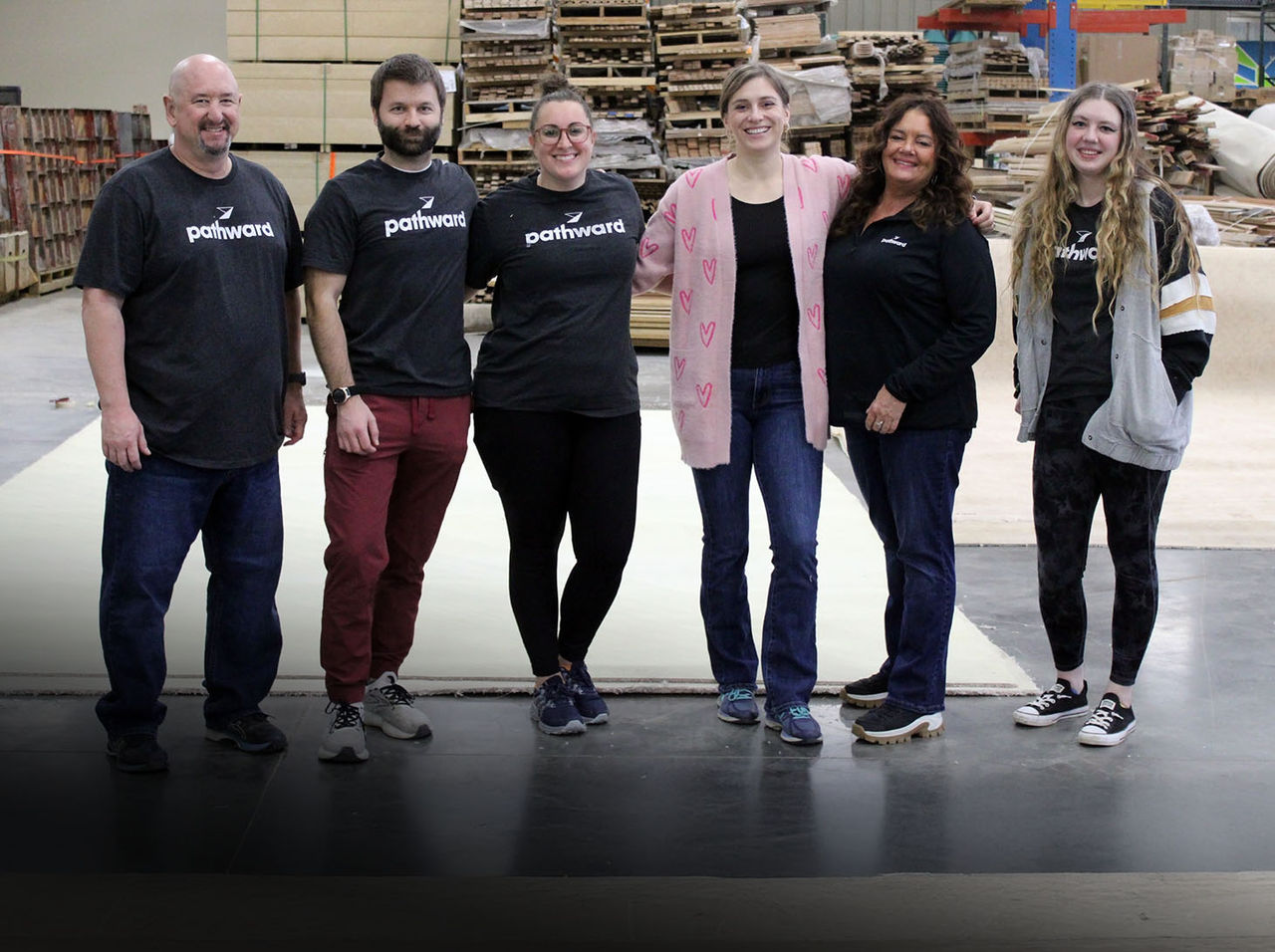 Pathward volunteers at the Habitat store.
